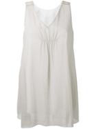 Fabiana Filippi Elongated Back Semi-sheer Blouse - Grey