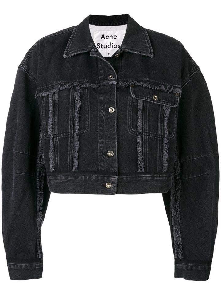 Acne Studios Cropped Denim Jacket - Black