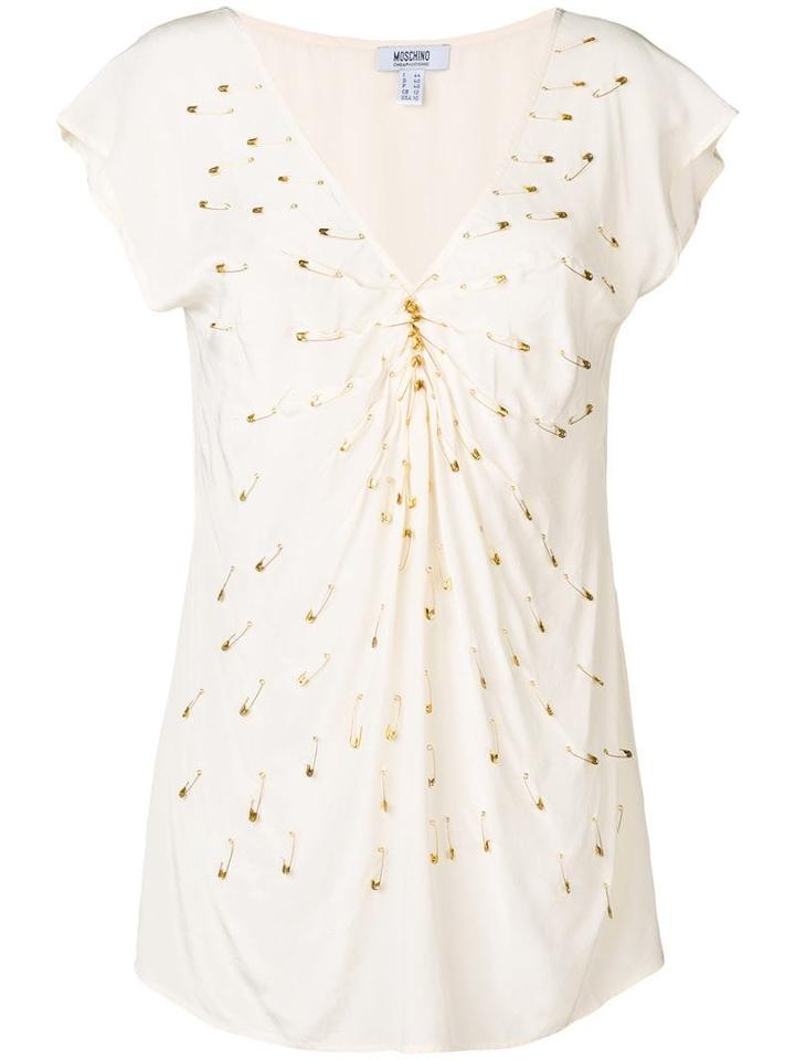 Moschino Pre-owned 2000's Pin Embellished Blouse - Neutrals