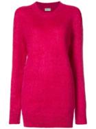 Saint Laurent Round Neck Long Jumper - Pink & Purple