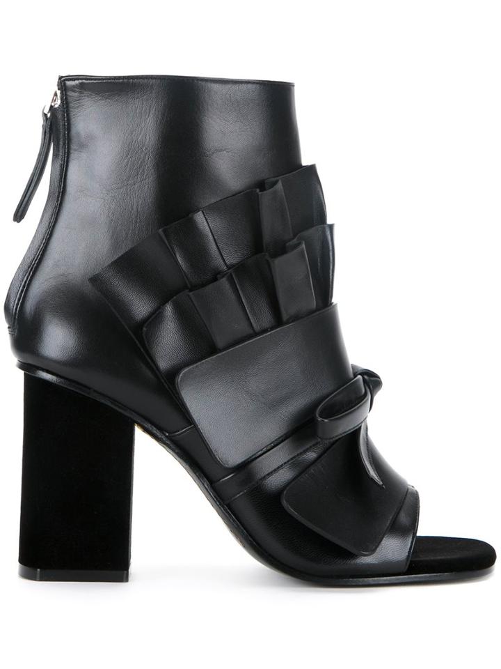 Emilio Pucci Pleated Detail Ankle Boots