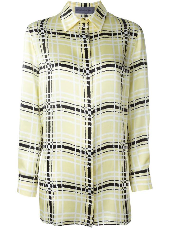Emanuel Ungaro Checked Shirt, Women's, Size: 38, Yellow/orange, Silk