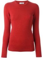 Brunello Cucinelli Elbow Patch Sweater, Women's, Size: Large, Red, Leather/cashmere