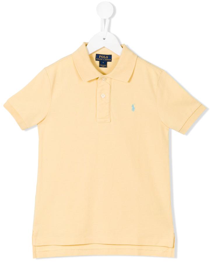 Ralph Lauren Kids Embroidered Logo Polo Shirt, Boy's, Size: 7 Yrs, Yellow/orange