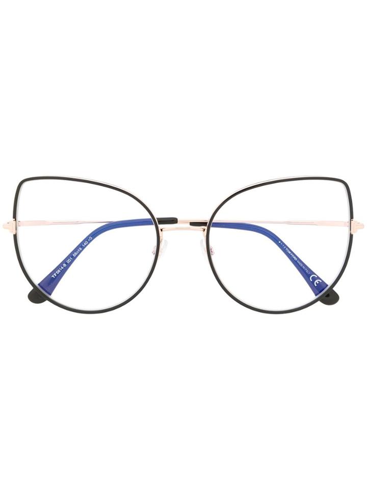 Tom Ford Eyewear Cat Eye Frame Glasses - Metallic