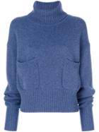 Chloé - Elongated Sleeve Sweater - Women - Cashmere - M, Blue, Cashmere