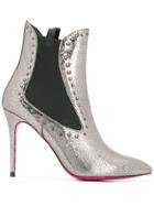 Pinko Pointed Ankle Boots - Silver