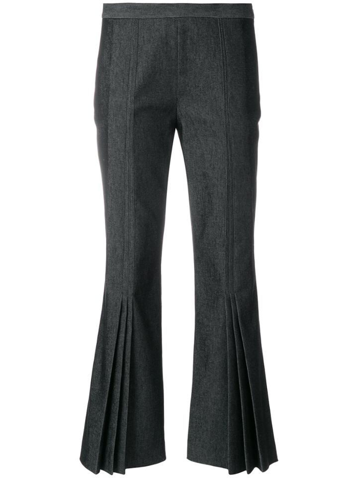 Marco De Vincenzo Pleated Trims Cropped Trousers - Black