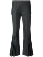 Marco De Vincenzo Pleated Trims Cropped Trousers - Black