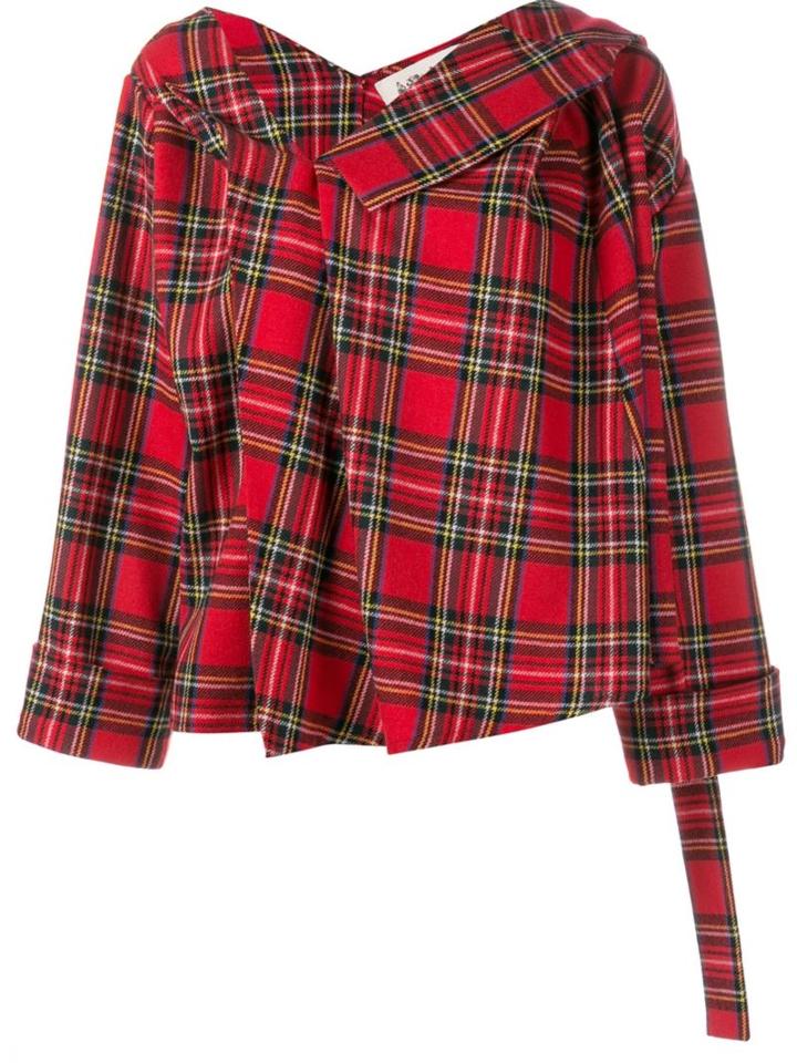 Awake Asymmetric Tartan Jacket