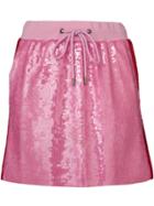 Alberta Ferretti Side Stripe Sequin Mini Skirt - Pink & Purple