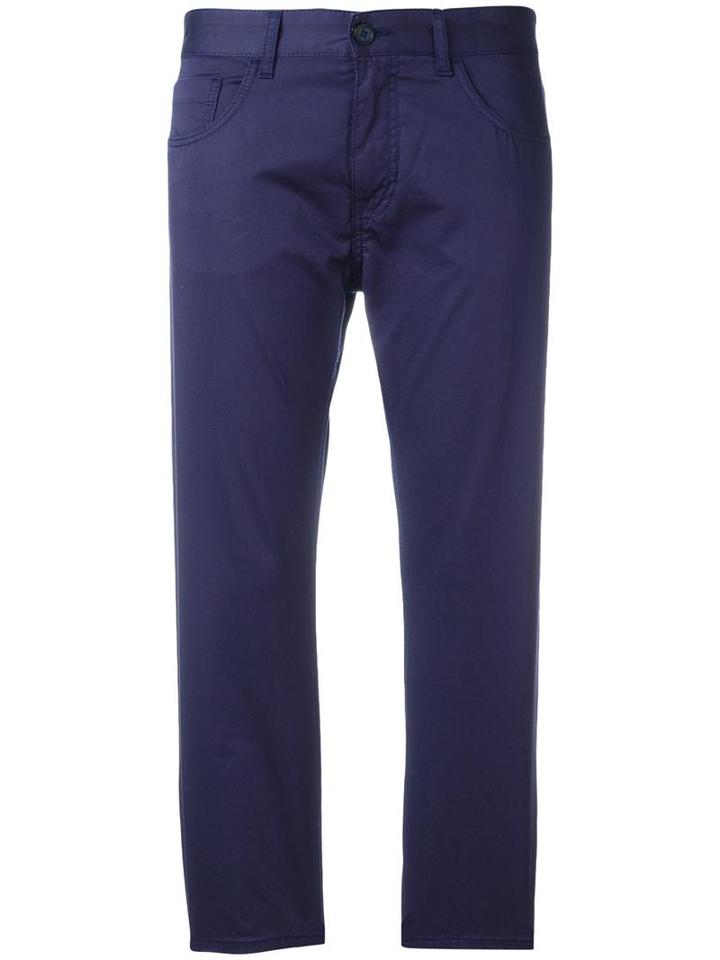 Mm6 Maison Margiela Slim-fit Cropped Trousers, Women's, Size: 36, Blue, Cotton
