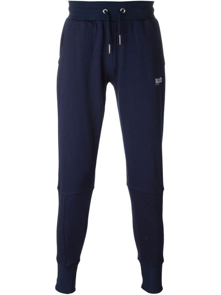 Blood Brother Embroidered Logo Sweatpants, Men's, Size: Medium, Blue, Cotton