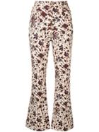 Ulla Johnson Floral Print Bootcut Jeans - White