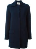 Lanvin Raw Edge Coat, Women's, Size: Large, Blue, Polyamide/spandex/elastane/viscose/wool