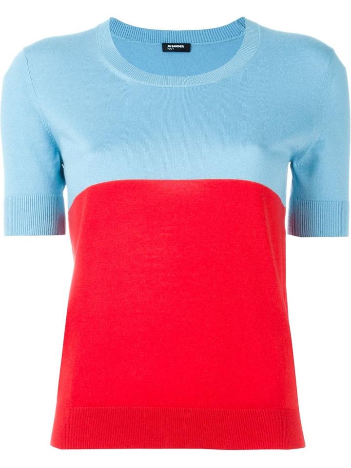 Jil Sander Navy Colourblock Top