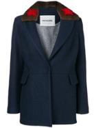 Ava Adore Fur Collar Coat - Blue