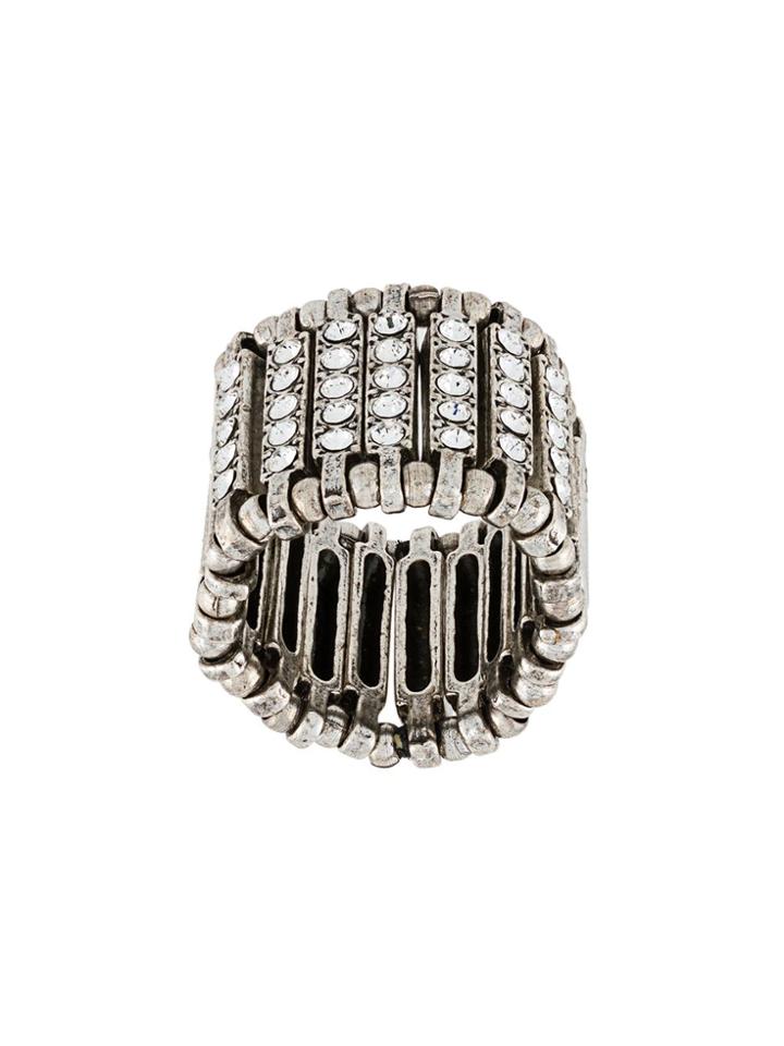 Philippe Audibert Crystal Embellished Finger Ring - Metallic