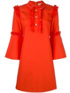 Vivetta Front Bib Dress, Women's, Size: 38, Yellow/orange, Acetate/cupro/cotton