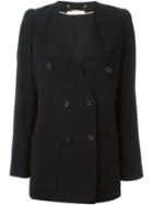 Chloé Double Breasted Blazer, Women's, Size: 44, Black, Acetate/viscose/silk