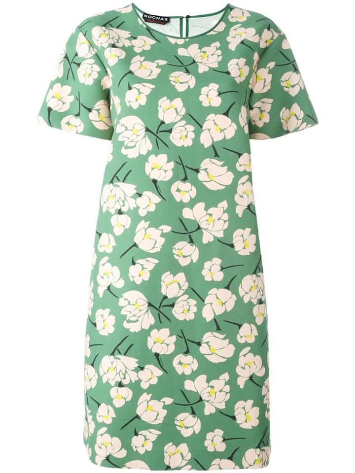 Rochas Floral Shirt Dress - Green
