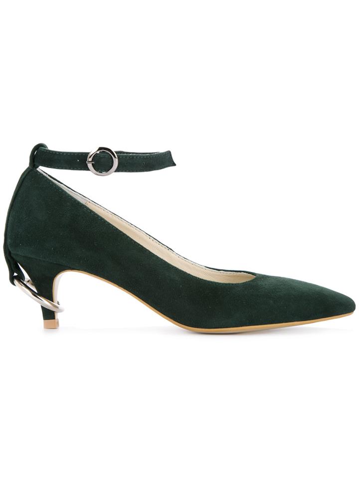Nina Zarqua Ankle Strap Pointed Pumps - Green