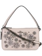 Coach Floral Embellished Tote, Women's, Nude/neutrals, Leather