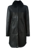 Jil Sander Navy Lambskin Coat, Women's, Size: 40, Black, Lamb Skin/lamb Fur