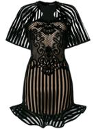 David Koma Cut Out Sheer Panel Dress - Black