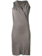 Rick Owens Lilies - Draped Neck Fitted Dress - Women - Cotton/polyamide/viscose - 42, Women's, Brown, Cotton/polyamide/viscose
