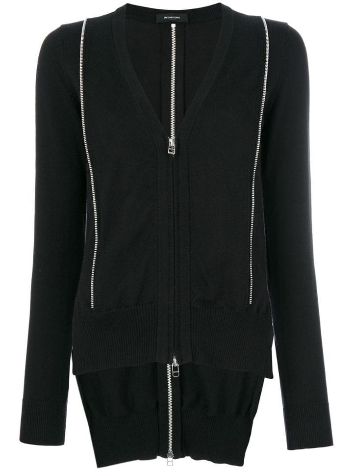Unconditional Inserted Zip Cardigan - Black