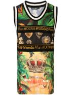 Dolce & Gabbana Tropical Dg King Print Tank Top - Black