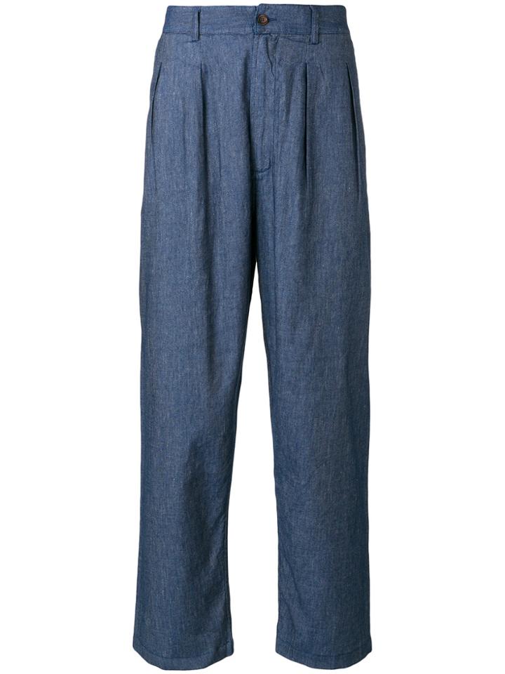 Universal Works Double Pleat Trousers - Blue