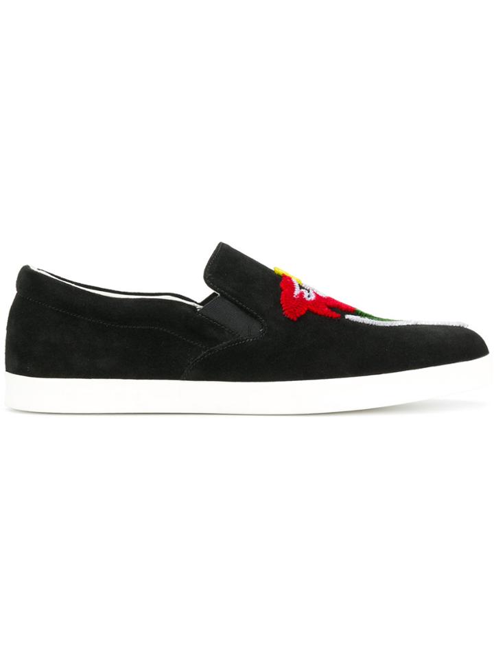 Emporio Armani Flocked Floral Skate Shoes - Black