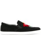 Emporio Armani Flocked Floral Skate Shoes - Black