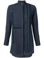 Akris Punto - High Neck Denim Shirt - Women - Cotton - 12, Blue, Cotton
