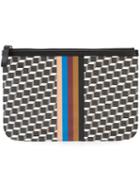 Pierre Hardy - Geometric Print Pouch - Unisex - Calf Leather/canvas - One Size, Black, Calf Leather/canvas