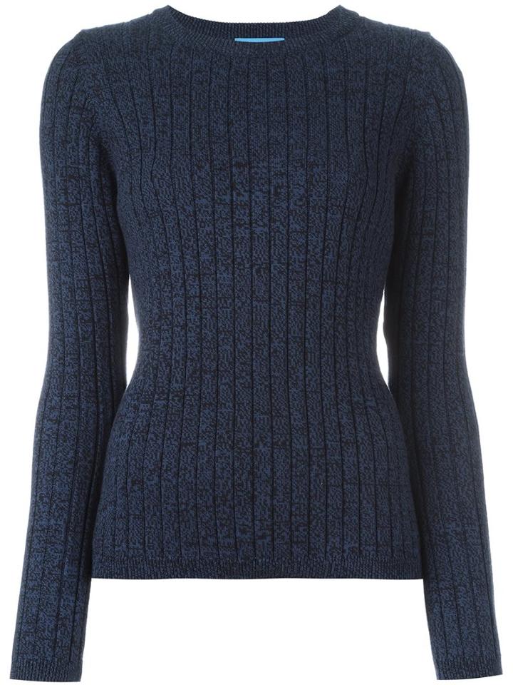 Mih Jeans 'moonstone' Ribbed Knit Jumper, Women's, Size: Xs, Blue, Cotton