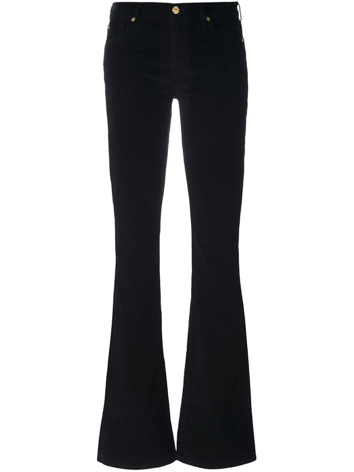 7 For All Mankind Flared Trousers, Women's, Size: 31, Black, Cotton/viscose/spandex/elastane