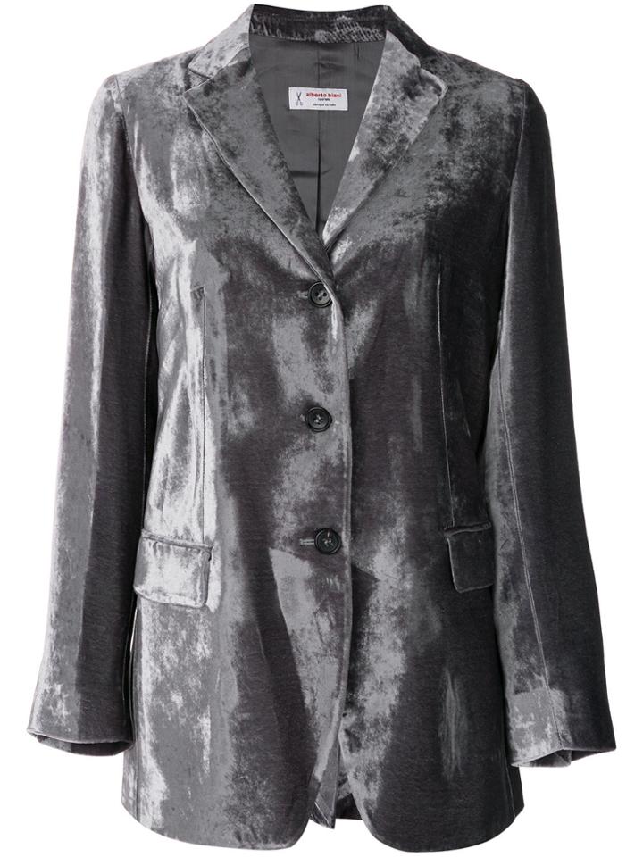 Alberto Biani Metallic Fitted Blazer - Grey