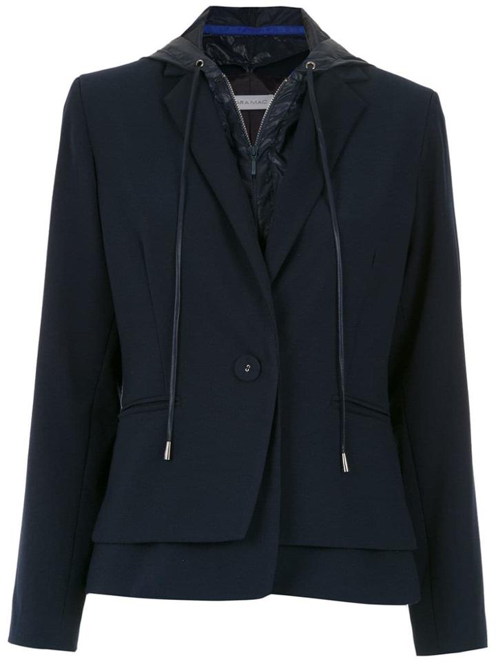 Mara Mac Hooded Layered Blazer - Blue