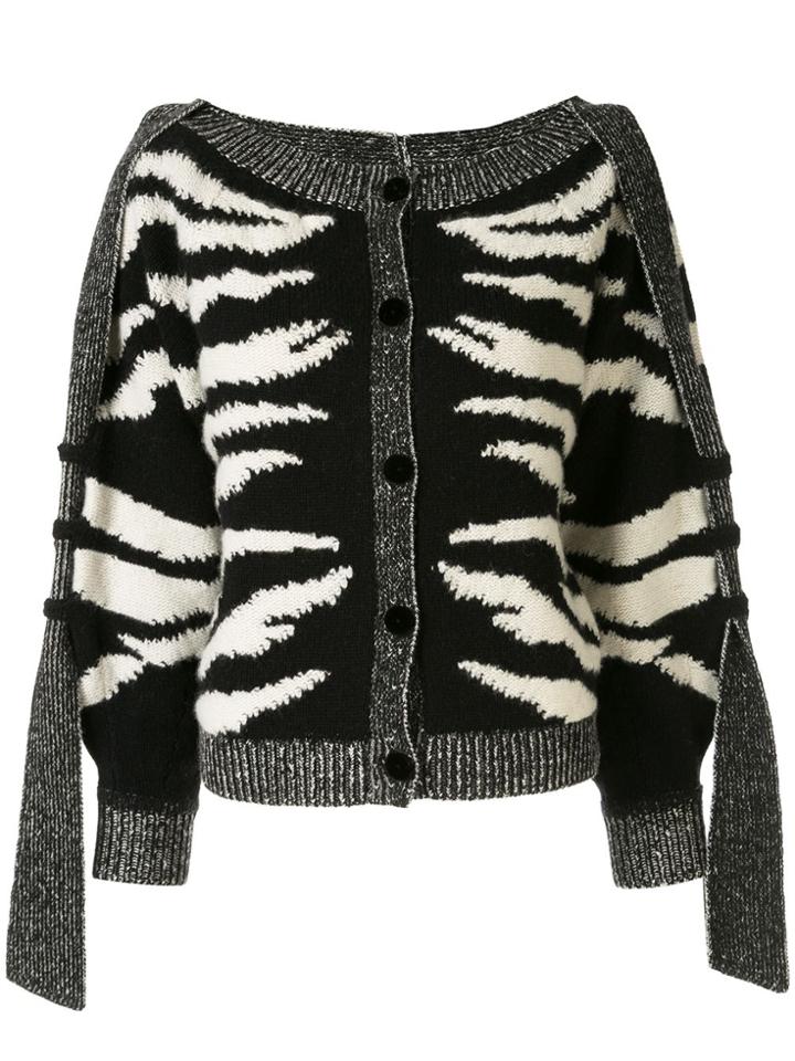 Onefifteen Animal Print Cardigan - Black