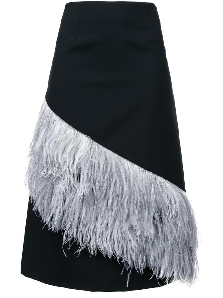 Le Ciel Bleu Feather A-line Skirt