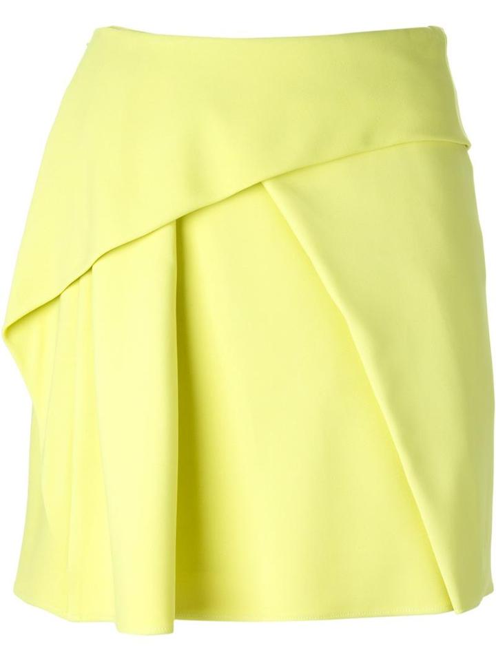 Kenzo Pleated Front Skirt, Women's, Size: 40, Green, Acetate/viscose/polyester
