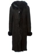 Liska 'katja' Buttoned Coat, Women's, Size: Large, Black, Lamb Fur