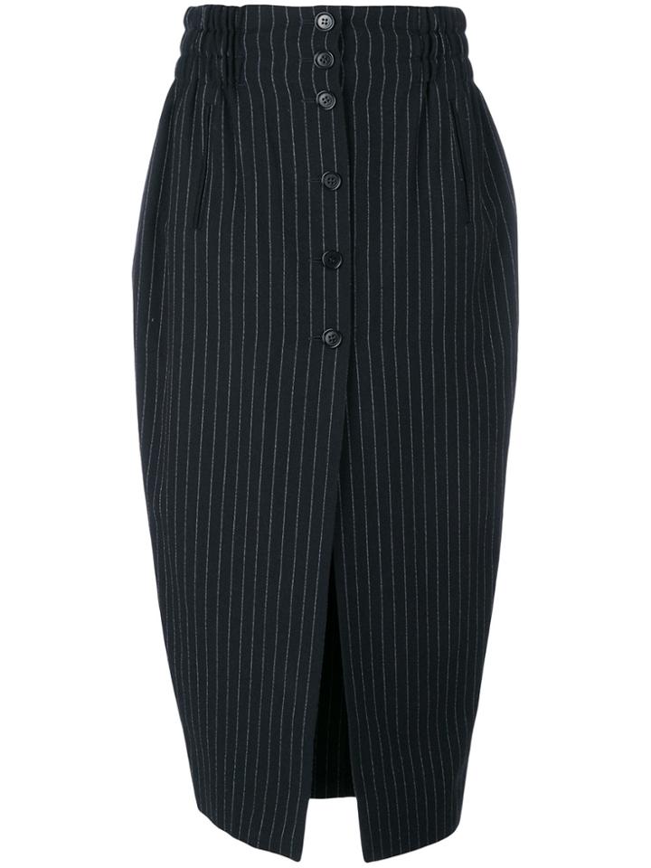Romeo Gigli Vintage Pinstripe Skirt - Blue