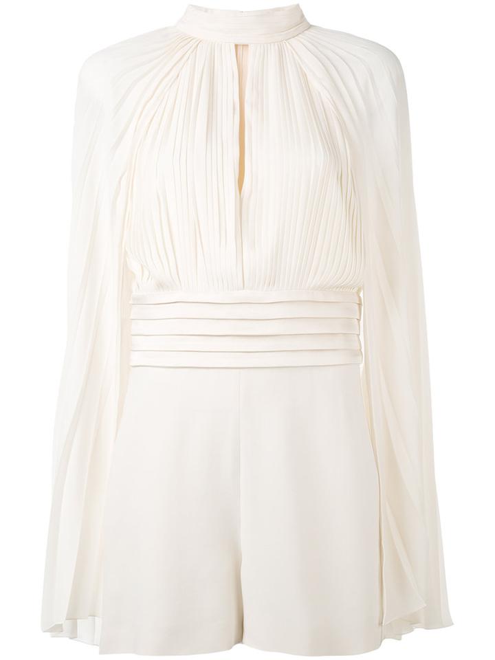 Elie Saab - Halterneck Playsuit - Women - Polyester/acetate/rayon/viscose - 40, Nude/neutrals, Polyester/acetate/rayon/viscose