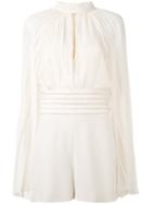 Elie Saab - Halterneck Playsuit - Women - Polyester/acetate/rayon/viscose - 40, Nude/neutrals, Polyester/acetate/rayon/viscose