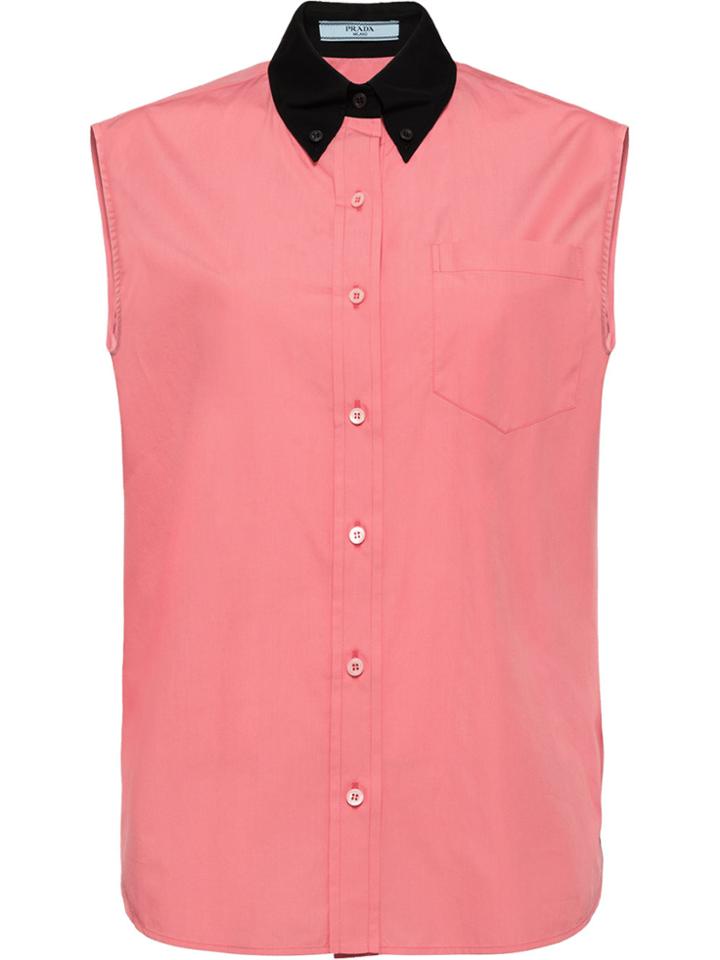 Prada Contrasting Collar Shirt - Pink & Purple