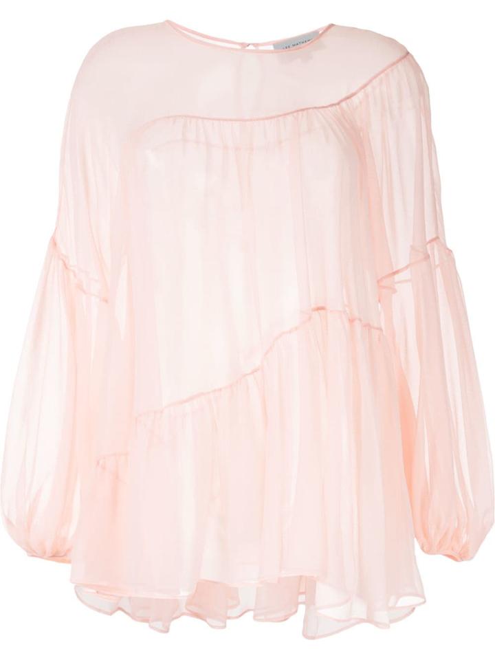 Lee Mathews Emily Silk Wave Top - Pink